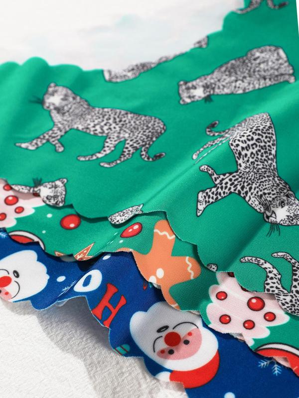 Women's Christmas Themed Printed Panty, Casual Comfy Breathable Knicker for Daily Wear, Ladies Underwear for All Seasons