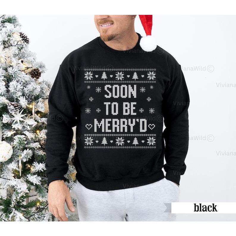 Ugly Christmas Sweater Couple, Soon To Be Merry'd, Merry Bride, Married Christmas, Matching Sweater Couples, Mr and Mrs Christmas Wedding