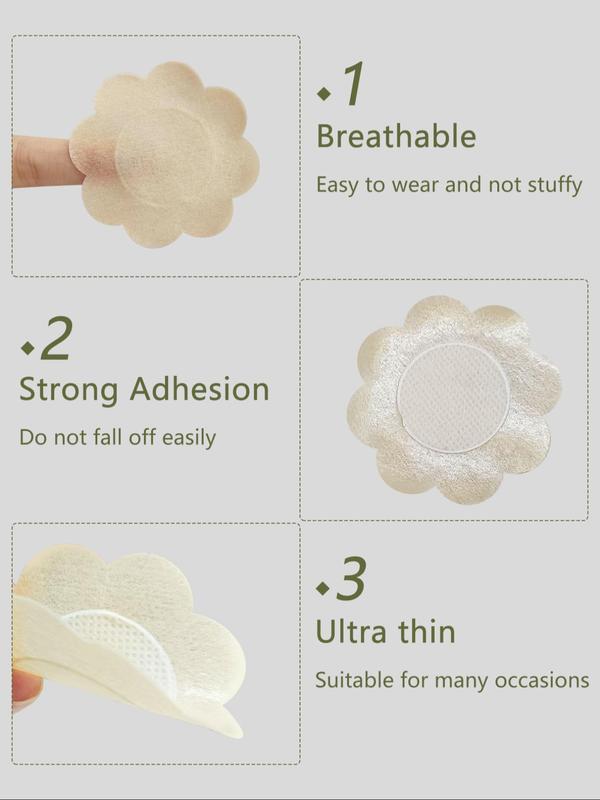 Women's Disposable Flower Shaped Nipple Cover, Breathable Invisible Chest Stickers, Women's Lingerie Accessories for Daily Use