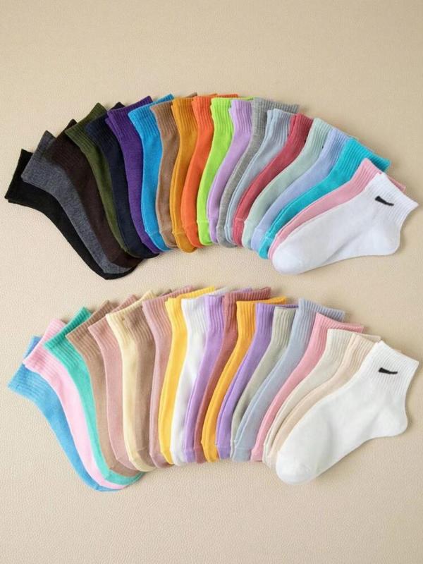 Women's Solid Ankle Socks, Casual Moisture Wicking Low Cut Socks, Soft Comfy Breathable Socks for All Seasons Daily Wear