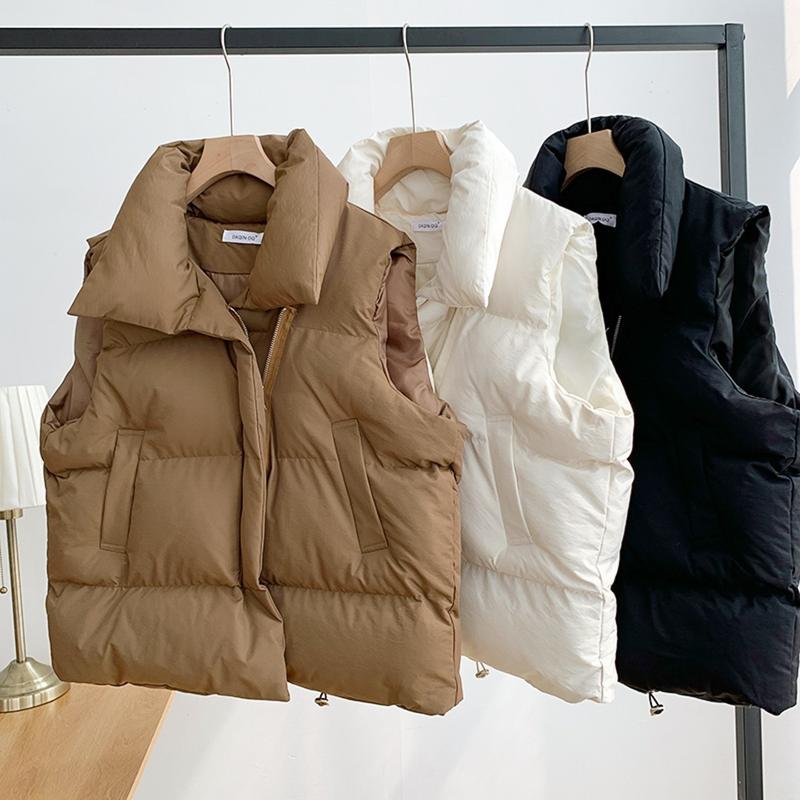 2024 Women's new warmcotton undershirt, fall and winterKorean version of the small perfumecollar style sleeveless cottonbottoming shirt outside the vest jacket