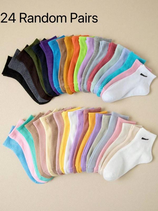 Women's Solid Ankle Socks, Casual Moisture Wicking Low Cut Socks, Soft Comfy Breathable Socks for All Seasons Daily Wear