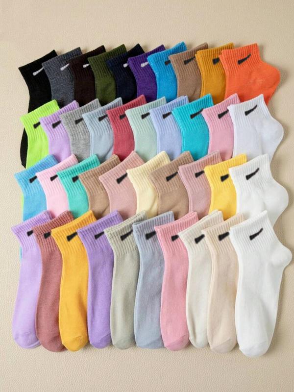 Women's Solid Ankle Socks, Casual Moisture Wicking Low Cut Socks, Soft Comfy Breathable Socks for All Seasons Daily Wear