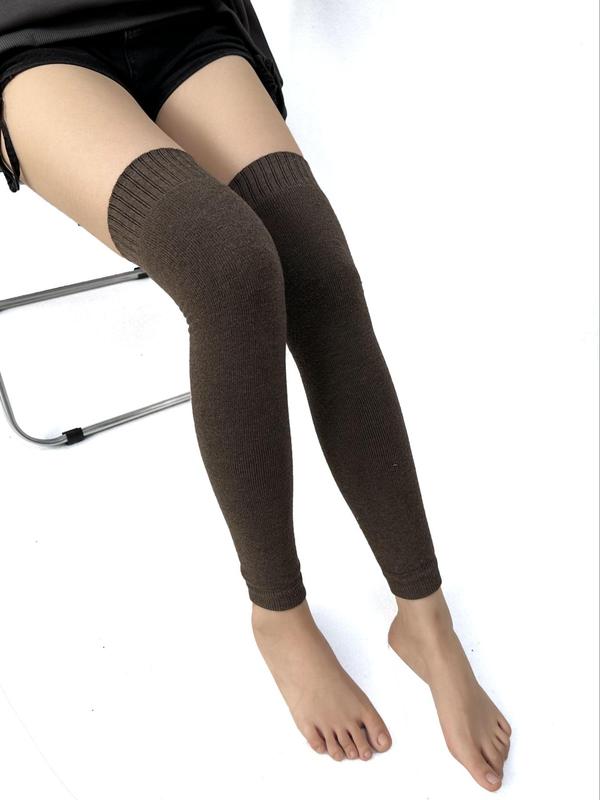 Women's 1 Pair Solid Leg Warmers, Knee Pads Leg Sleeves, Casual Warm Leg Warmers For Fall & Winter, Women's Socks For Daily Wear