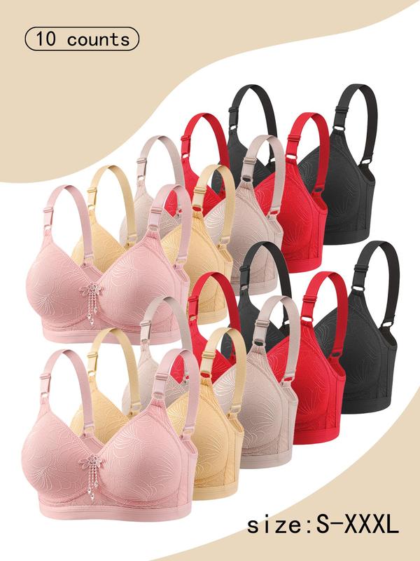 Women's Solid Wireless Push Up Bra, Soft Comfortable Breathable Lingerie Top for Daily Wear, Women's Lingerie for All Seasons