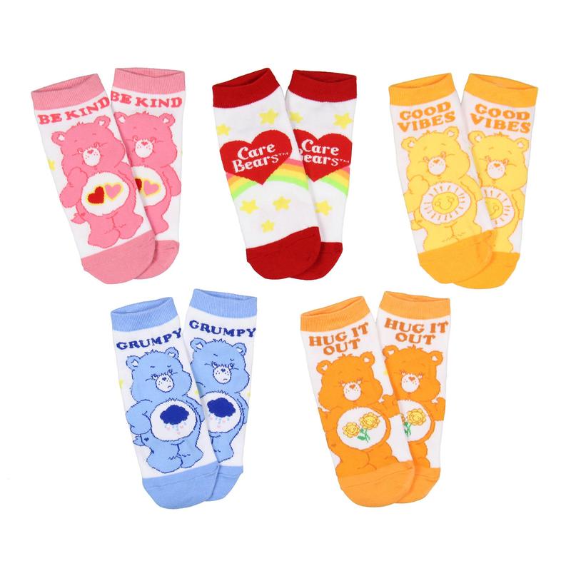 Care Bears Socks Women's 5-Pack Care Bear Personalities Mix and Match Adult No-Show Ankle Socks