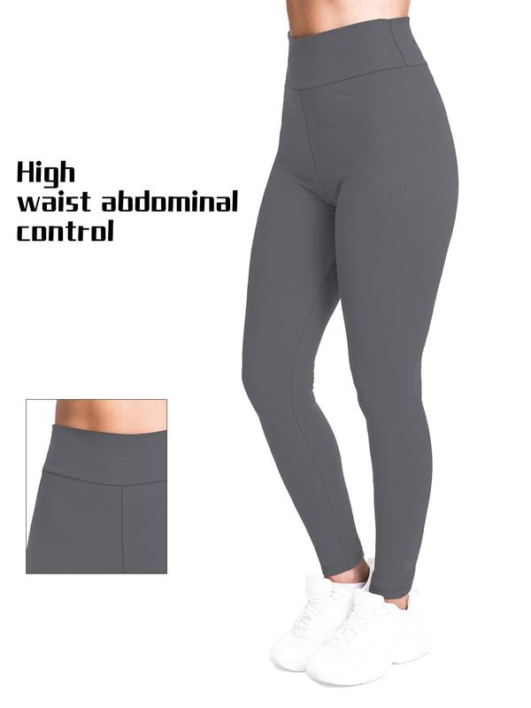 Women's Solid Color High Waist Leggings, Casual Comfy Skinny Pants for Daily Wear, Ladies Bottoms for All Seasons