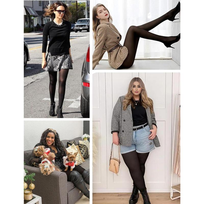 2 Pairs 80D Tights for Women,Women's Sheer Black Tights,Soft Opaque Pantyhose and Stockings for Comfort and Elegance