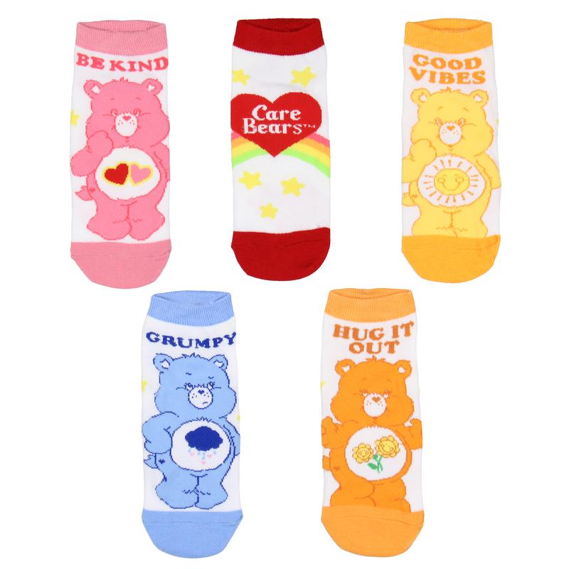 Care Bears Socks Women's 5-Pack Care Bear Personalities Mix and Match Adult No-Show Ankle Socks