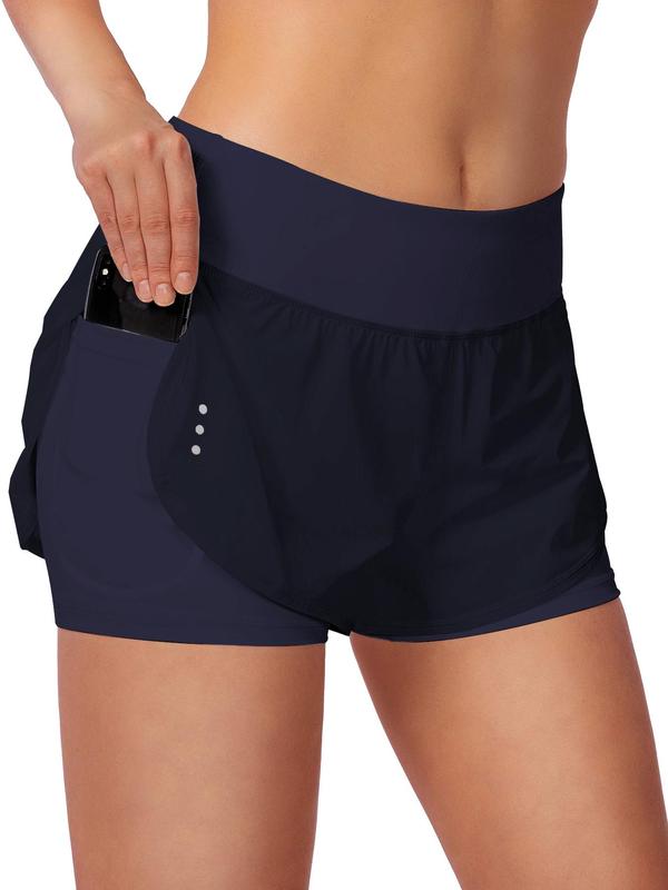 Women's 2-IN-1 Pocket Zipper Wrap Shorts, Summer Clothes Women, Casual Comfy Breathable Shorts for Daily Wear, Ladies Summer Bottoms