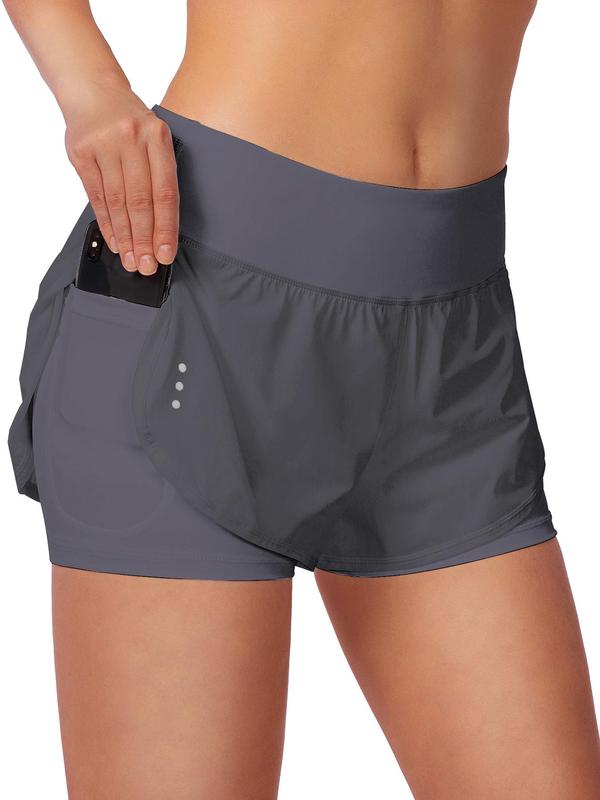 Women's 2-IN-1 Pocket Zipper Wrap Shorts, Summer Clothes Women, Casual Comfy Breathable Shorts for Daily Wear, Ladies Summer Bottoms