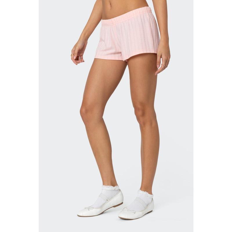 Irene Low Rise Pointelle Micro Shorts