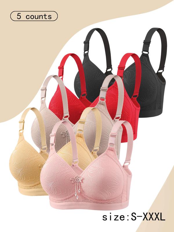 Women's Solid Wireless Push Up Bra, Soft Comfortable Breathable Lingerie Top for Daily Wear, Women's Lingerie for All Seasons