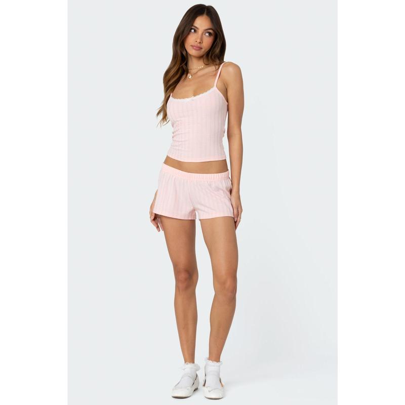 Irene Low Rise Pointelle Micro Shorts