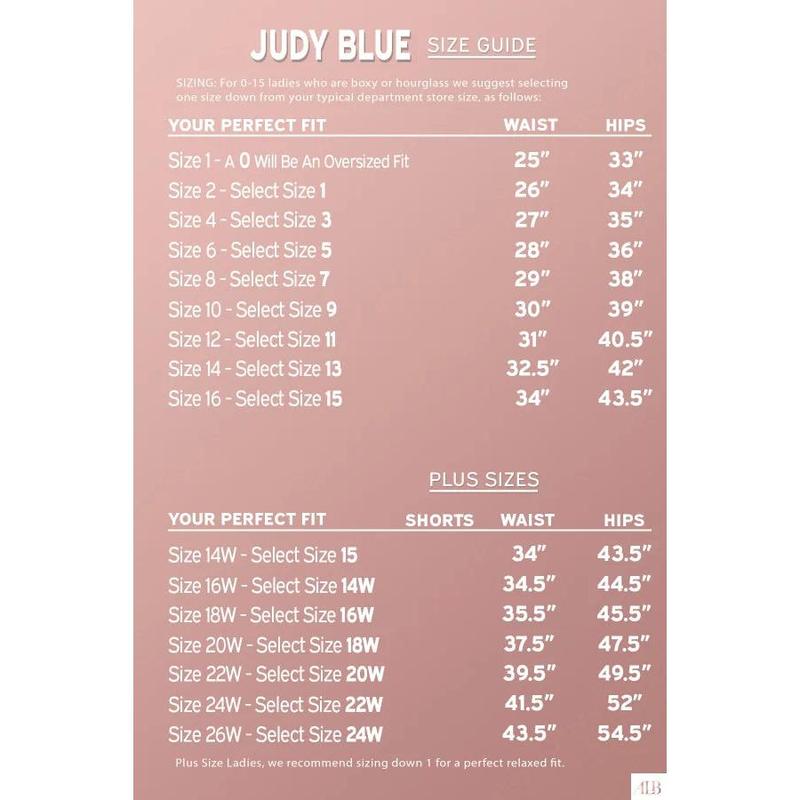 * 3 DIFFERENT LENGTHS! Judy Blue One For You, Me, And Her High-Rise Slim Fit Bootcut Denim Fabric Flat Fabric Flat Jean Womenswear