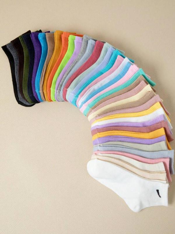 Women's Solid Ankle Socks, Casual Moisture Wicking Low Cut Socks, Soft Comfy Breathable Socks for All Seasons Daily Wear