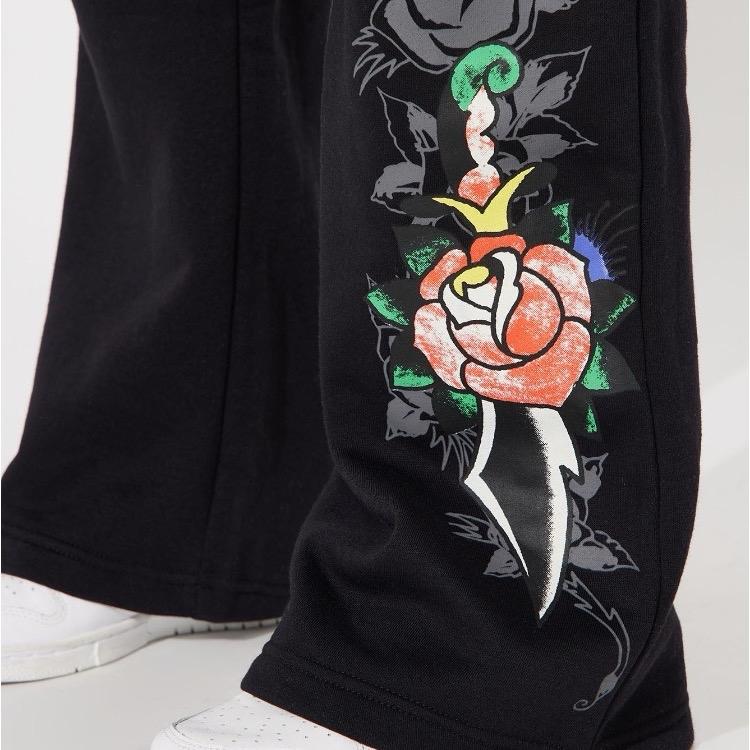 ED HARDY SWALLOW BIRD BLACK FLARE SWEATPANTS Womenswear