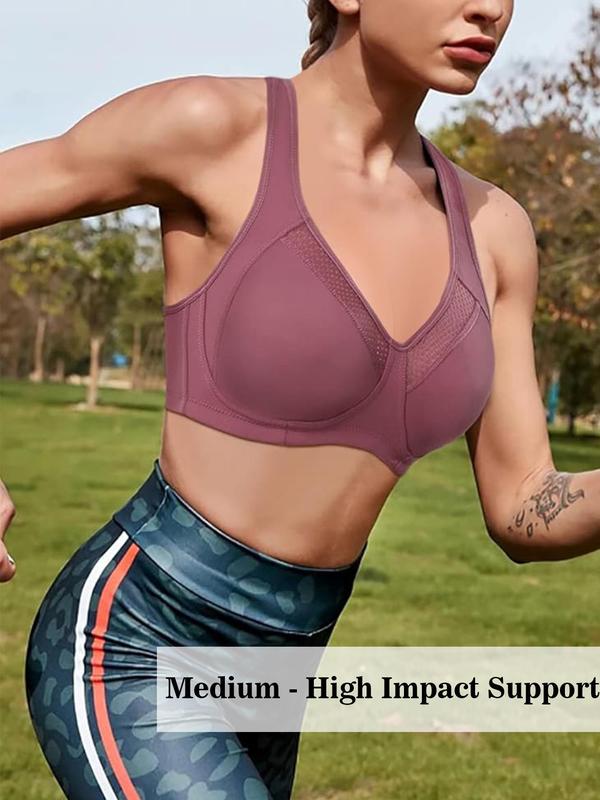 Women's Solid Hollow Out Wireless Bra, Breathable Comfortable Adjustable Strap Push Up Bra, Soft Lingerie for All Seasons