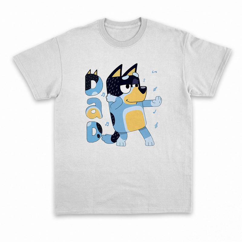 Retro Bluey Family Shirts, Family Matching Shirts, Bandit Heeler Shirt, Bluey Tee, Bandit Chili Bingo, Bluey Dad Bluey Mum T-shirt Cotton Womenswear Clothing Light