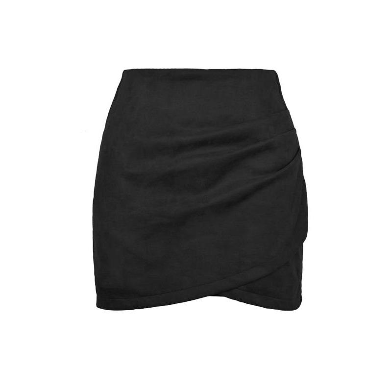 Women's Solid Ruched Wrap Bodycon Skirt, Fashion Girls Skirt, Casual High Waist Skirt for Daily Outdoor Wear, Women's Bottoms for Spring & Fall