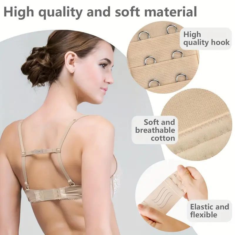 Elastic Bra Extender, 12pcs set Adjustable Non-slip Strap, Hook-and-eye Closure, Underwear Accessories Set, Sewing Accessories for Women