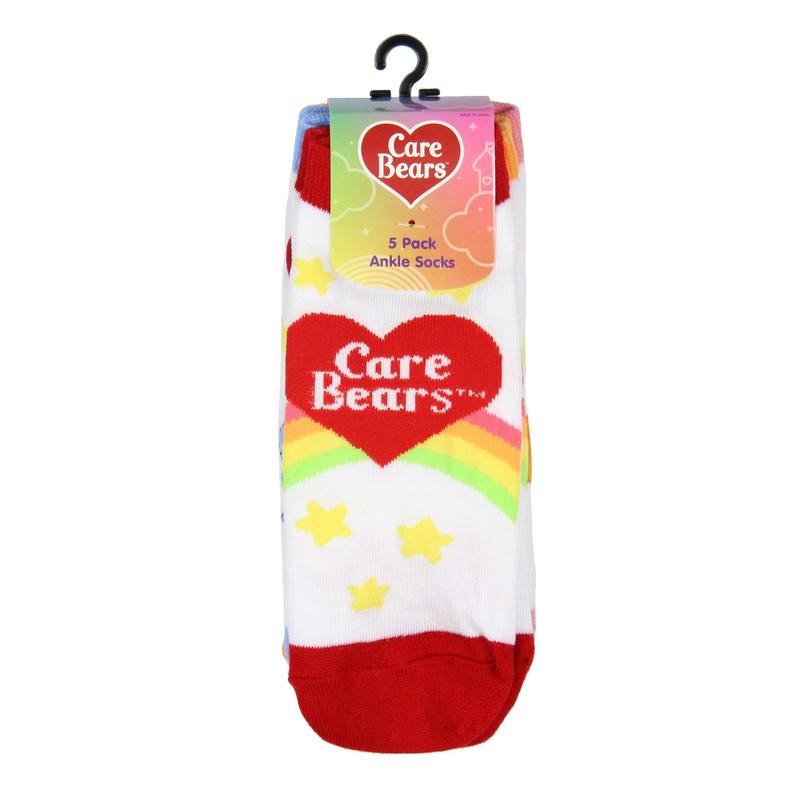 Care Bears Socks Women's 5-Pack Care Bear Personalities Mix and Match Adult No-Show Ankle Socks