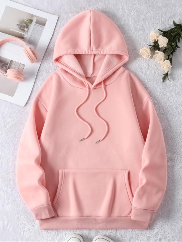  Skull & Letter Print Drop Shoulder Hoodie, Fashion Casual Drawstring Pocket Hooded Sweatshirt for Daily Holiday Outdoor Wear, Essential Hoodies, Women Clothing for Fall & Winter