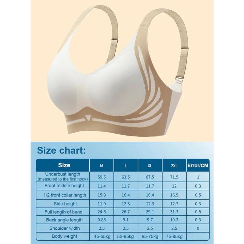 Lifting Anti-Sagging Wireless Push-up Bra Armpit Fat Control Anti-Slipping U Shaped Back Soft