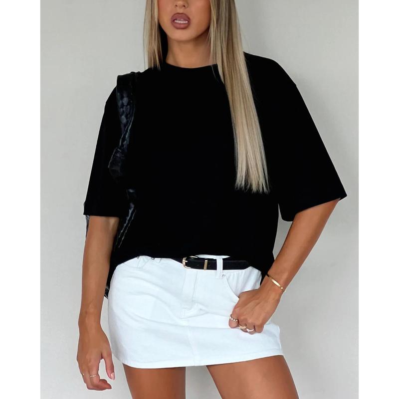 Women Denim Mini Skirt Solid Color Bodycon Jeans Short Skirts with Pockets Streetwear