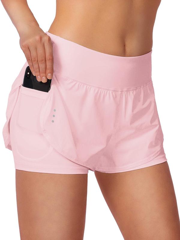 Women's 2-IN-1 Pocket Zipper Wrap Shorts, Summer Clothes Women, Casual Comfy Breathable Shorts for Daily Wear, Ladies Summer Bottoms