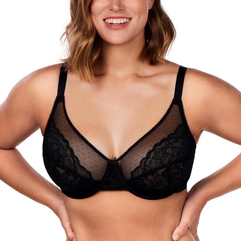 Plus size bra unpadded ultra-thin and comfortable, Unlined Breathable Lace Lightweight  bra,Support bra for Sagging Breas,With steel wire