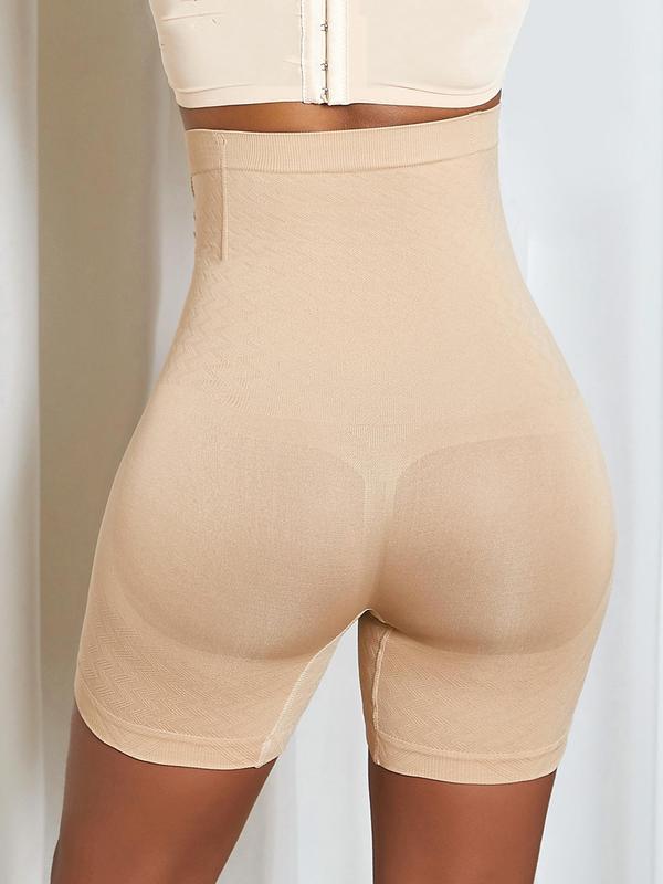 Women's Solid High Waist Shapewear Shorts, Tummy Control Body Shaper, Seamless Panties Shorts, Women's Hook And Eye Waistband Shapewear Shorts