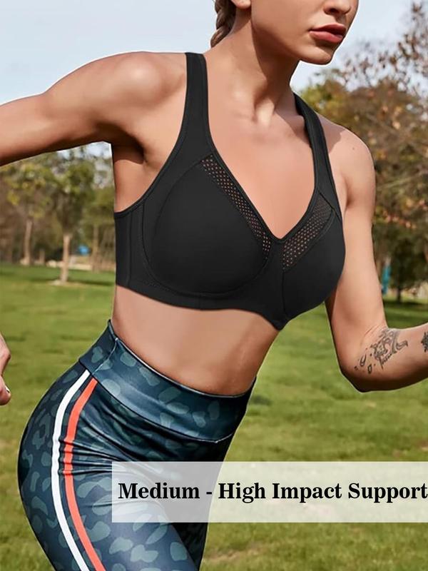 Women's Solid Hollow Out Wireless Bra, Breathable Comfortable Adjustable Strap Push Up Bra, Soft Lingerie for All Seasons