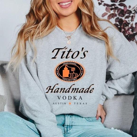 Tito's Crewneck, Premium Tito's Handmade Vodka Sweatshirt For Women