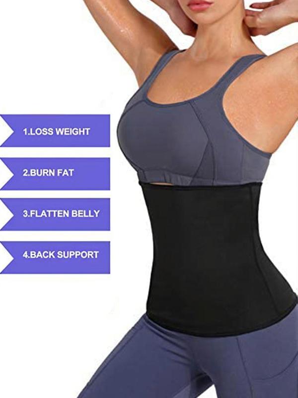 Women's Solid Color Sauna Waist Trainer, High Stretch Tummy Control Sauna Belt for Women, Sports Accessories for Gym Workout Running, Sports Shapewear, Comfort Cozy Tummy Control Hook Closure Fajas Colombianas Shaper