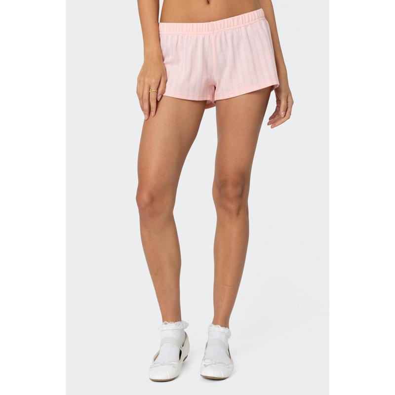 Irene Low Rise Pointelle Micro Shorts