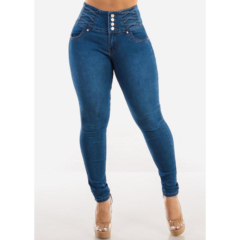 Levantacola High Waist Indigo Skinny Jeans