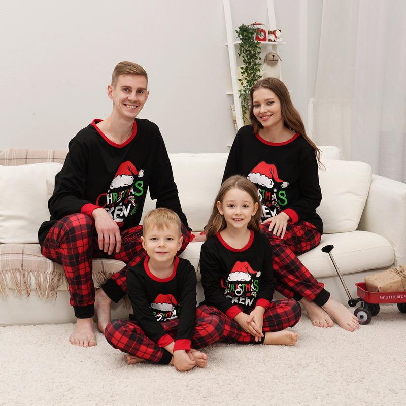 Family Christmas Pajamas Matching Sets, BengUp Christmas Family Pajamas Sets Long Sleeve Pjs Matching Sets with Plaid Pants Soft Sleepwear Loungewear