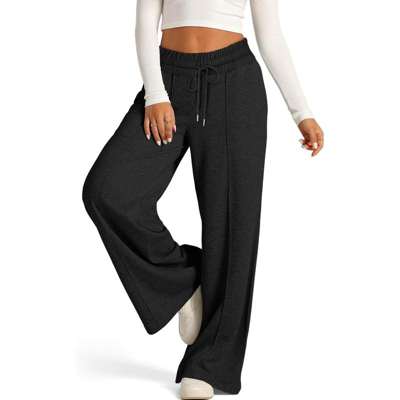 Womens Wide Leg Sweatpants Casual Loose Solid Color Pants Comfy Lounge Joggers Baggy Sweatpants