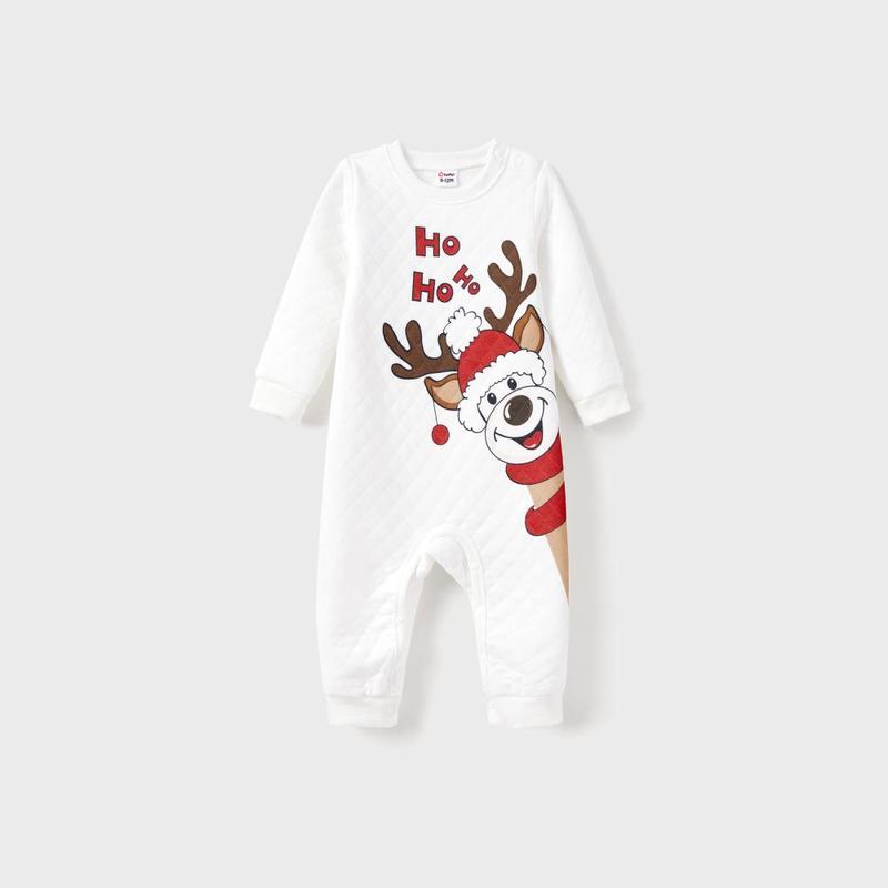 PatPat Christmas Family Matching Reindeer Print Long-sleeve Tops