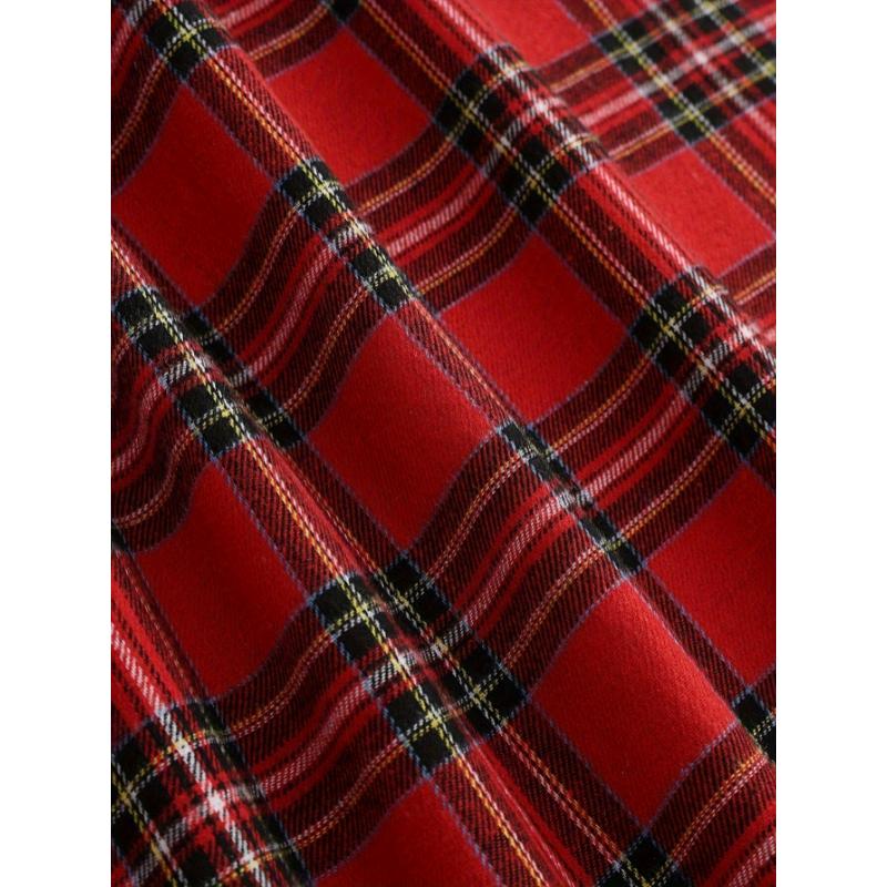 Elegant Women's Christmas Plaid A-Line Midi Skirt - Polyester, Machine Washable, Non-Sheer for Fall Winter