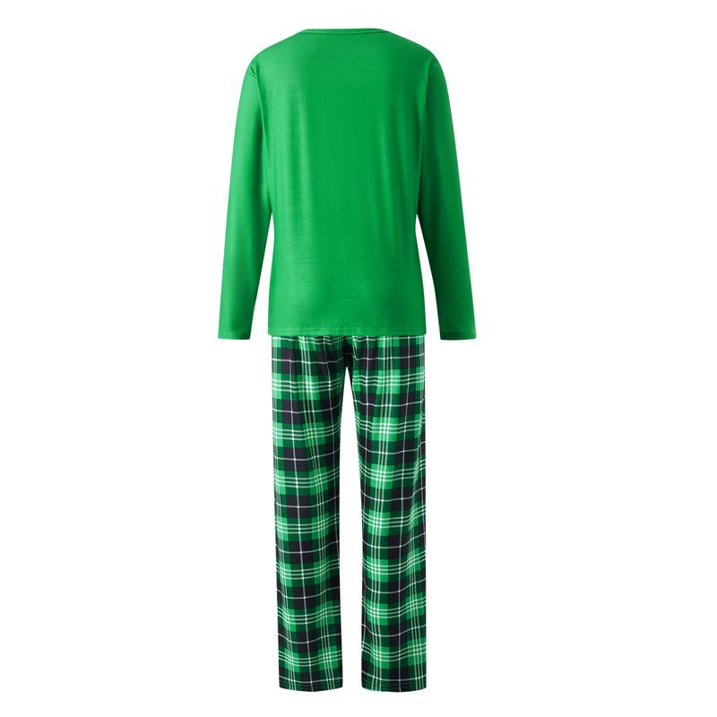 Christmas Pajamas for Family, Long Sleeve Deer Tops + Plaid Pants Set for Adults, Kid, Baby, Dog