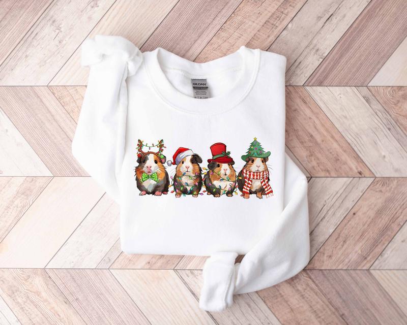 Merry Christmas Guinea Pig Family Sweatshirt, Cute Pigmas Christmas Family Sweatshirt