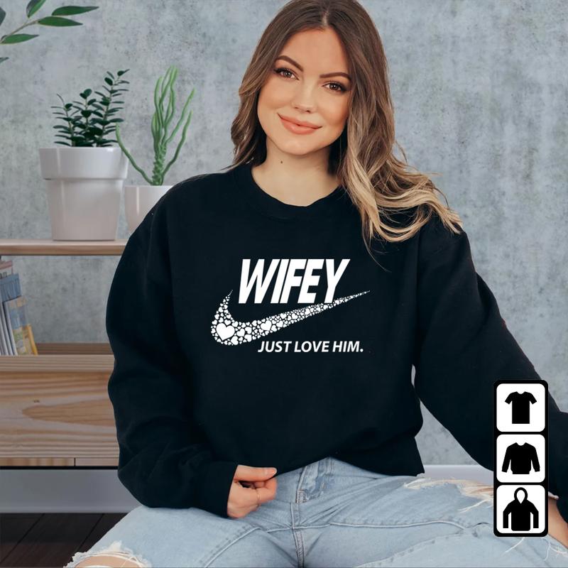 Hubby Wifey Just Love Him & Her Shirt, Married Couple Matching Shirt, Birthday Gift for Him, Birthday Gift for Her, Funny Husband Shirt