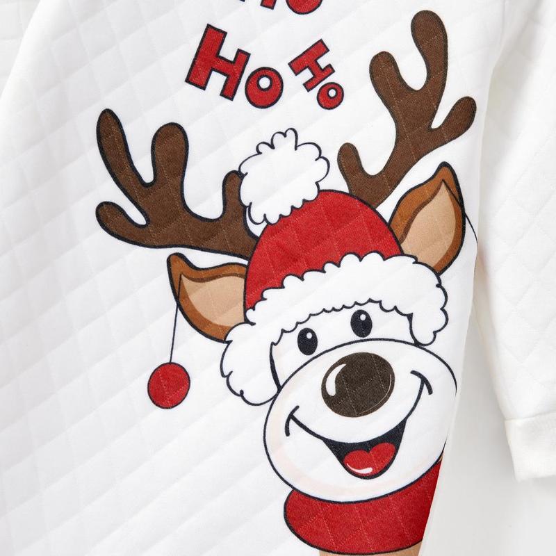 PatPat Christmas Family Matching Reindeer Print Long-sleeve Tops