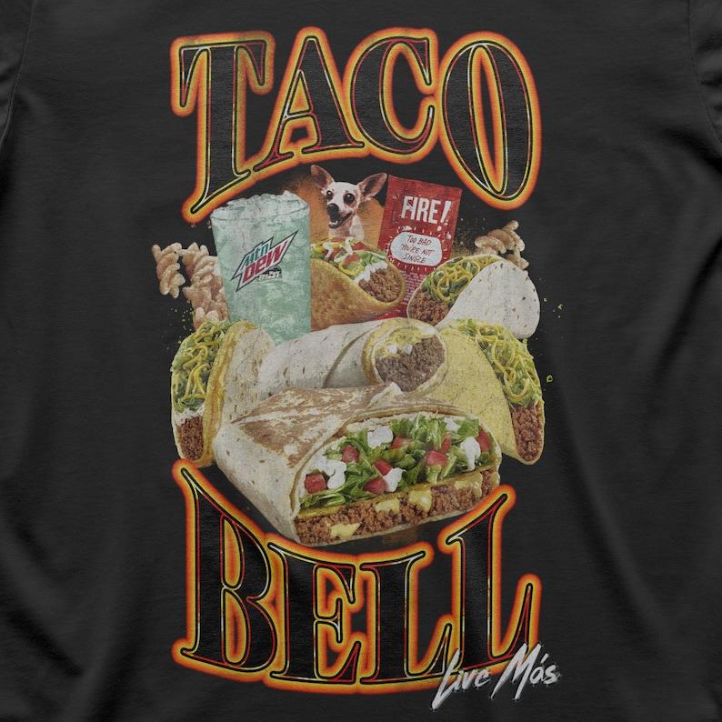 Taco Bell 90's Bootleg T-Shirt, Taco Bell 90's Bootleg Shirts, Taco Bell 90's Bootleg Cotton Tee, Vintage Taco Bell 90's Top Shirt, Graphic Taco Tees