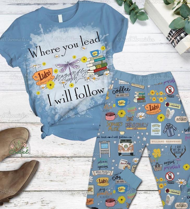 Gilmore Girls Pajamas Set, Lukes Dinner Shirt, Lukes Coffee Pajamas, Stars Hollow Holiday Pajamas, Gilmore Girls Halloween Gift, Womenswear Halloween Shirt, Holiday Pajamas, pajamas, sleepwear, family uniforms, Clothing Comfort Comfortable Shortsleeve