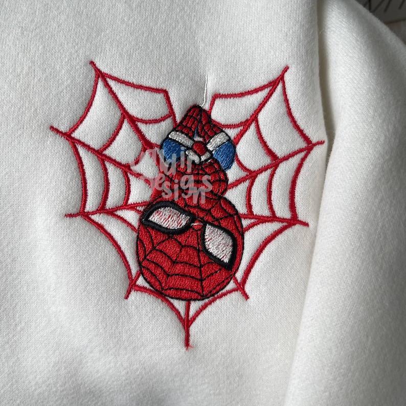 Embroidered Spider Couple Characters embroidered Sweatshirt, Embroidered Hoodie, Couple Sweatshirt, Engagement Gift, Spiders weater