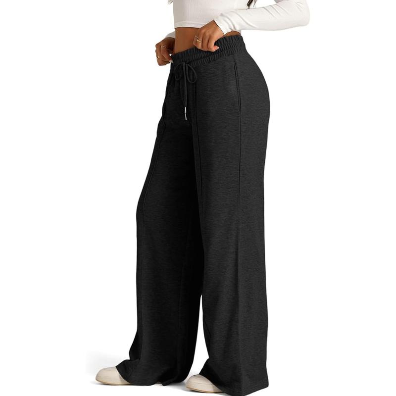 Womens Wide Leg Sweatpants Casual Loose Solid Color Pants Comfy Lounge Joggers Baggy Sweatpants