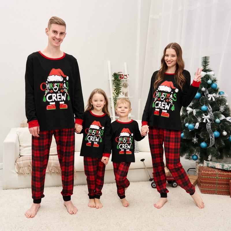 Family Christmas Pajamas Matching Sets, BengUp Christmas Family Pajamas Sets Long Sleeve Pjs Matching Sets with Plaid Pants Soft Sleepwear Loungewear